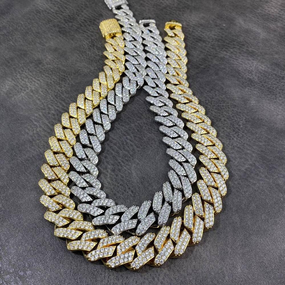 Quality 2-Row Round Hip Hop Jewelry Fancy Cuban Chain Men's and Women's Necklace