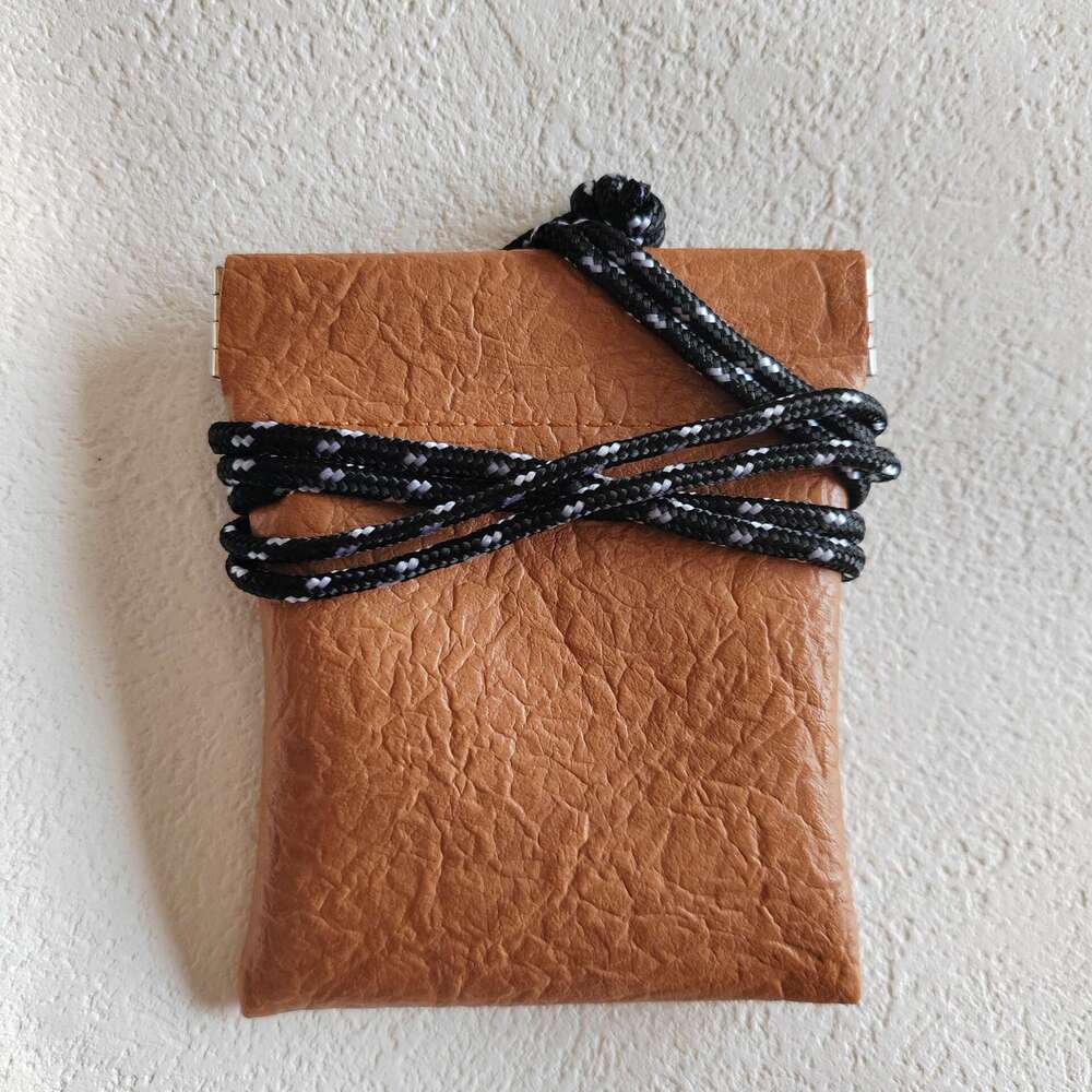 Unisex Neck Hanging Earphone Key Bag Small Storage Wallet PU Leather Card Holder Novelty Mini Coin Purse