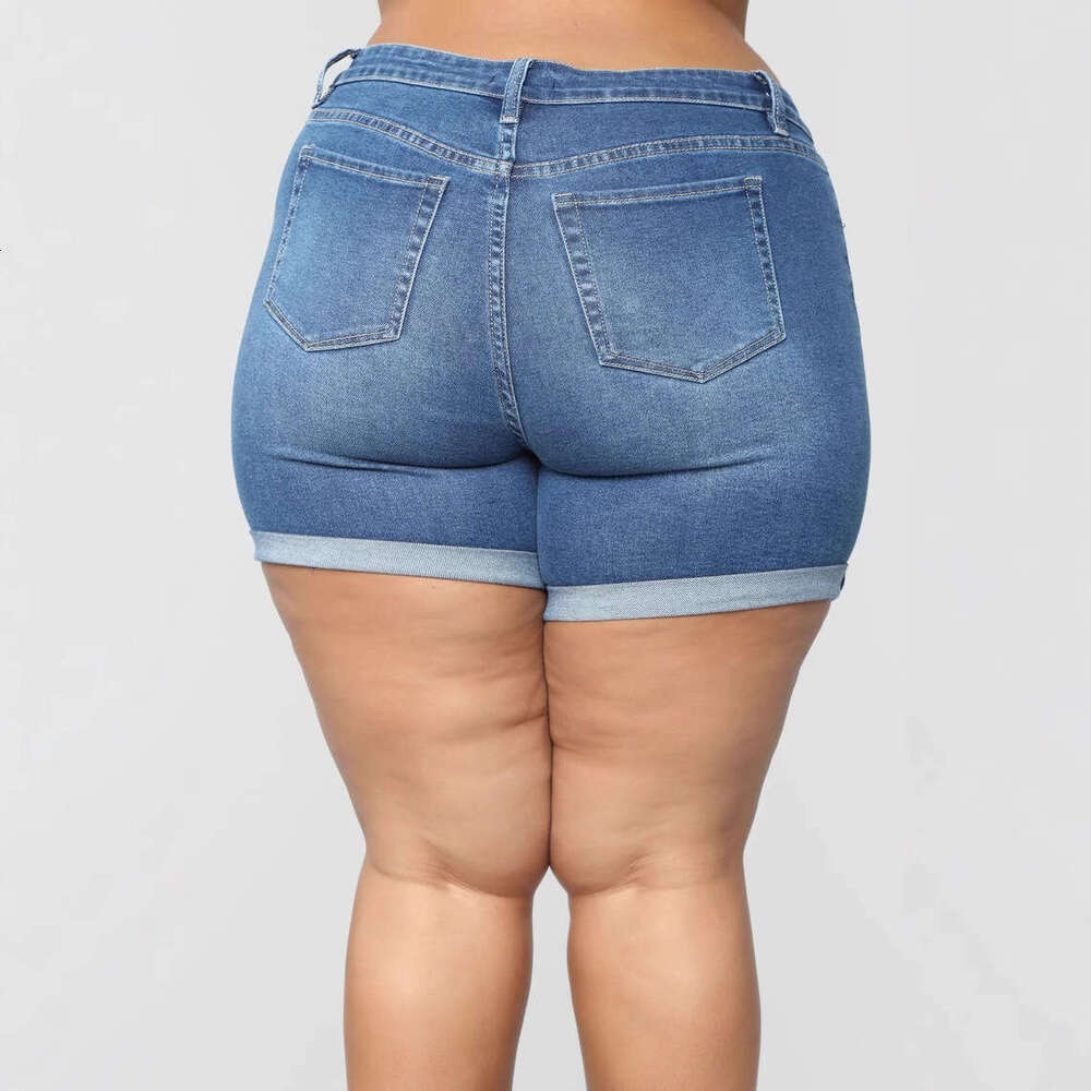 Denim Shorts Jeans Shorts Plus Size Fashion Stretch Denim Shorts For Women Ripped Short Jeans
