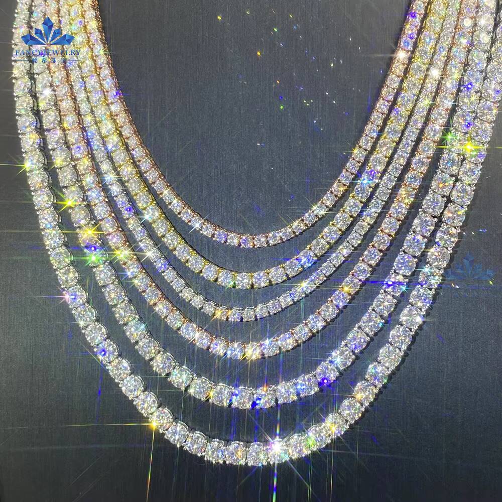 CHEAPEST in HISTORY Large Stock Tennis Chain Necklace Bracelet 2MM 3MM Hip Hop Iced Out Jewelry Moissanite Chains