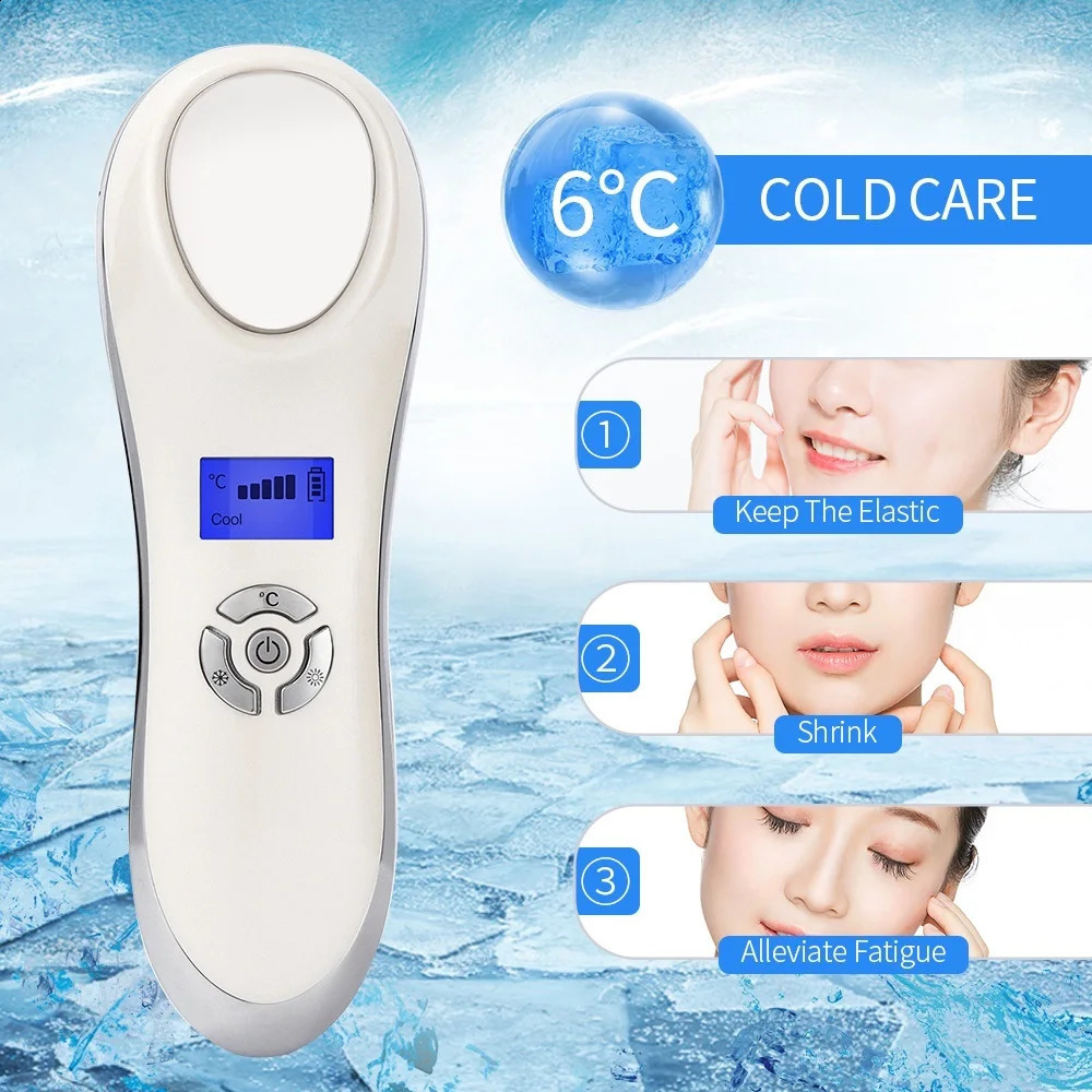 Cold Vibration Massager Ice Skin Care Cryo Calm Skin Shrink Pores Warm Heating Relax Skin Device 250523