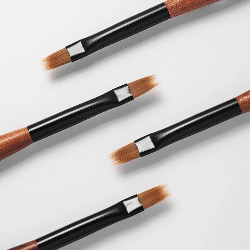 1Pc Round Wood Handle Nail Ombre Brush Nail Art Painting Pen Brush UV Gel Polish Gradient Color Acrylic Nail Drawing Pen 250528