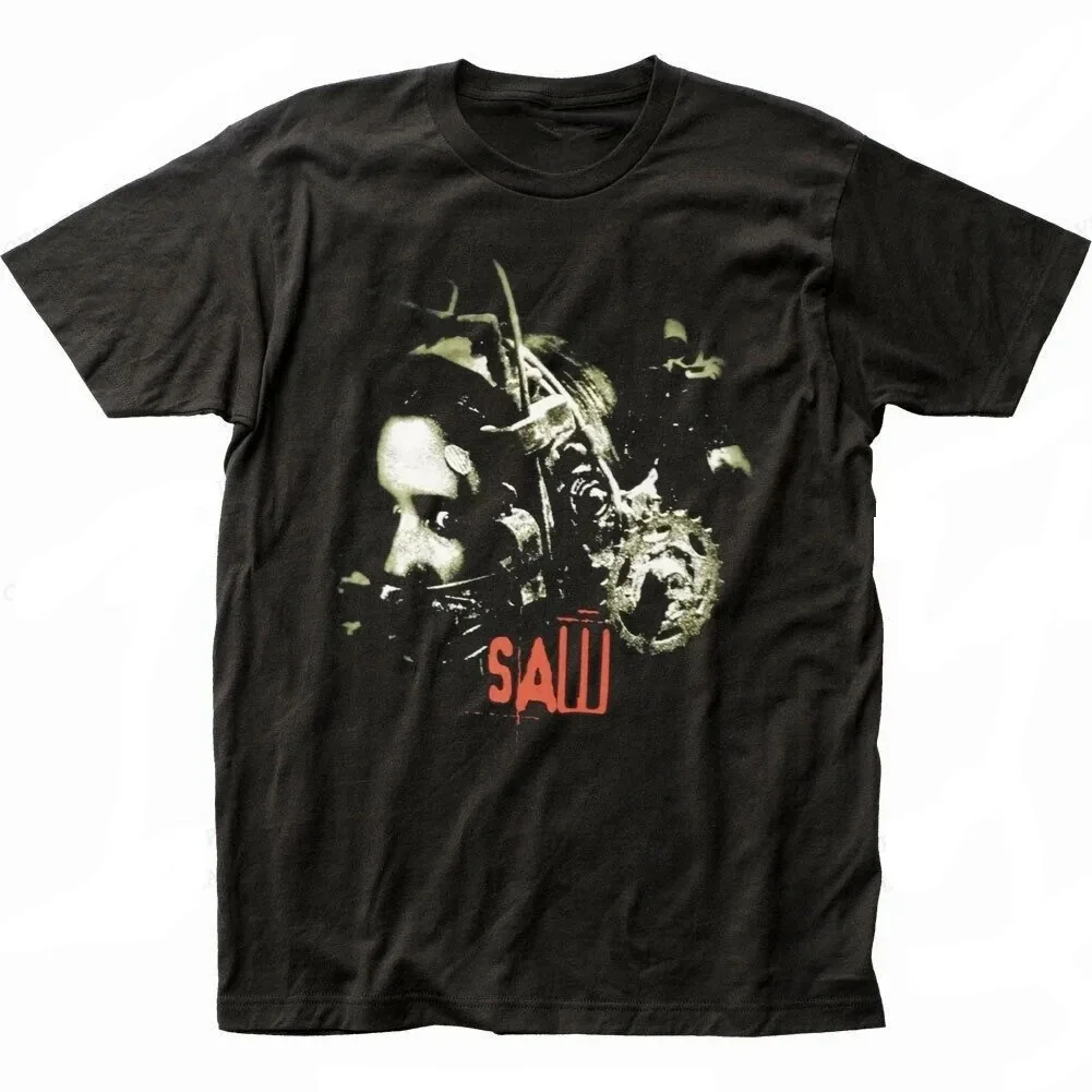 Movie SAW Horror Head Torture T Shirt Men Women Fashion Cotton Designer T-shirt Vintage Clothes O-Neck Tees Horror Harajuku Tops 2025 New