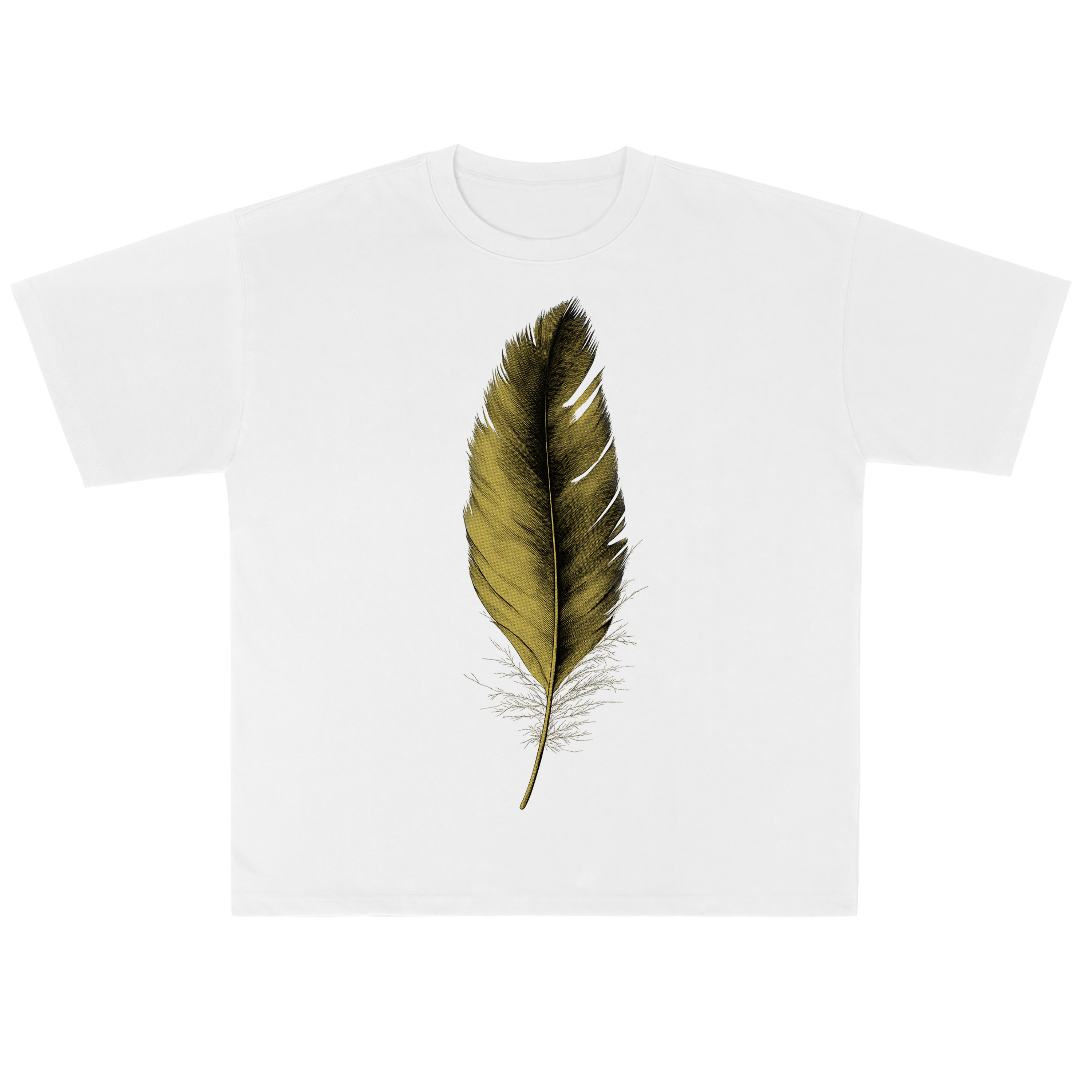 T-shirt men's top designer cotton T-shirt golden feather short sleeved clothing high-quality fashionable T-shirt