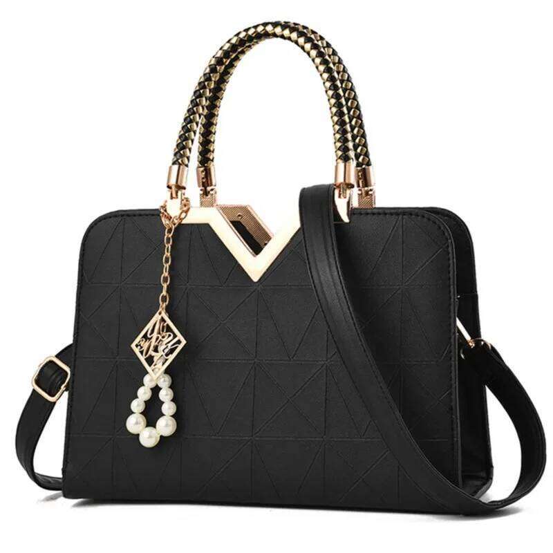 Women Handbag Patchwork Shoulder Messenger Office Work PU Leather Female Bag Ladies Fashion Elegant