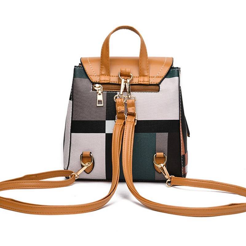 2025 New Fashion Small Pu Leather Backpack Designer Women's Retro Checkered School Backpack High Quality Travel Backpack Shopping Bag 3