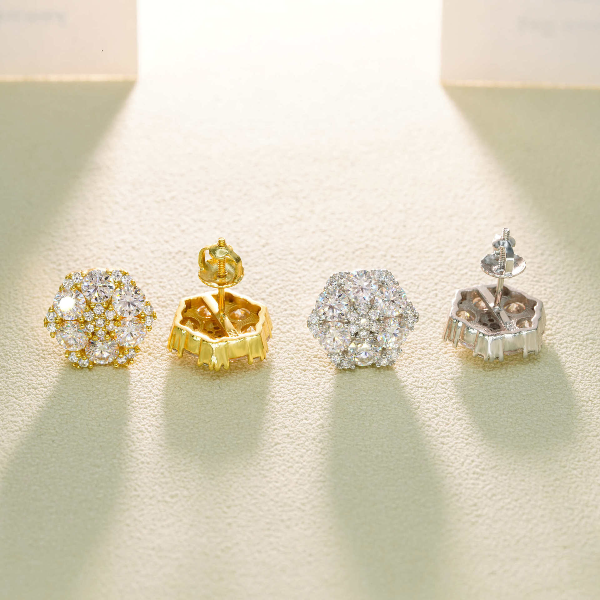 Personalized 925 Silver V vs Moissanite Trendy Earrings with 4.0mm Large Stone Exquisite Earrings