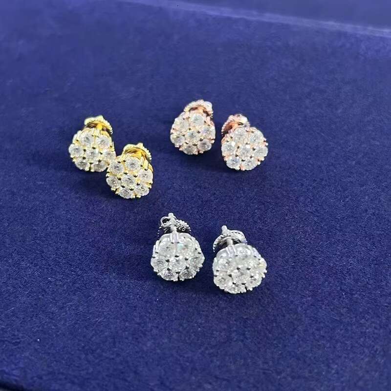 Custom Trillion Cut Butterfly Diamond Earring Stud Luxury 925 Silver VVS Hot Selling Moissanite Jewelry