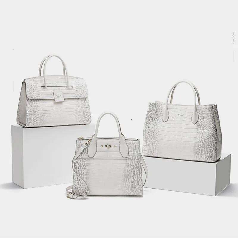 Women Handbags Quality Crocodile Pattern For Women's Bags Famous Brands Designer Genuine Leather Commuting Bag