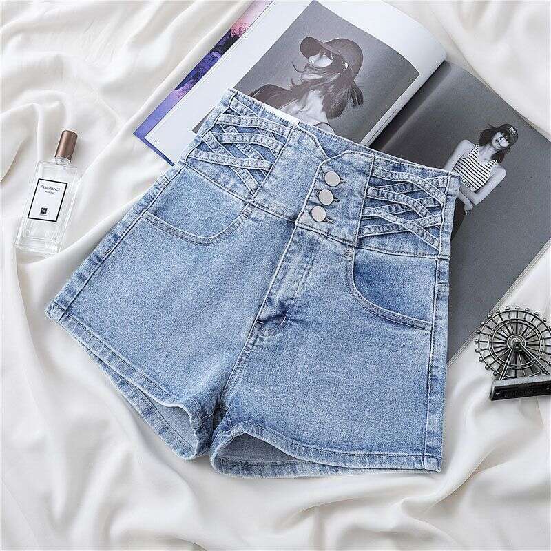 Denim Shorts Jeans Shorts High Waist Denim Shorts Fashion Women S Spring New Small Stature Design Sense Girl Tight Hot Pants Ripped Short Jeans