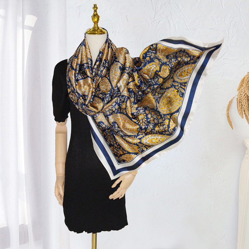 Long Spring and Autumn New Decorative Sun Protection Shawl Neck Printed Scarf Factory