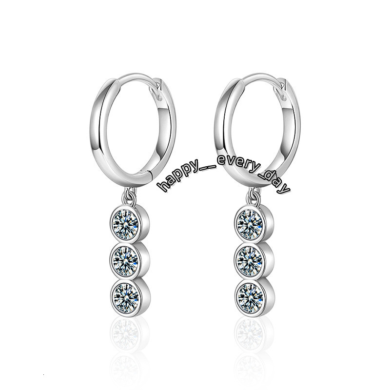 High-End S925 Silver Jewelry Elegant Moissanite Earrings