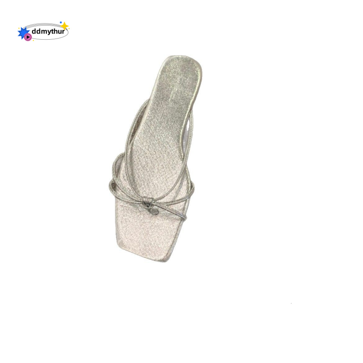 Plus Size Flat Toe Clip-On for Women, Outdoor Wear, 2025 New Summer Style, Silver Sandals ddmythur