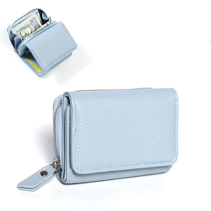 Japanese Style Genuine Leather Mini Wallet for Women, Short Large Capacity Creative Purse, Coin Bag, Card Holder