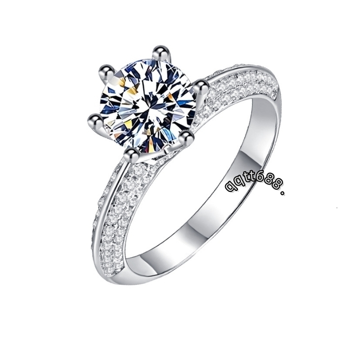 Silver Plated Wholesale Ring Six Claw Moissanite Zircon Ring Hot Selling Style Ring Jewelry