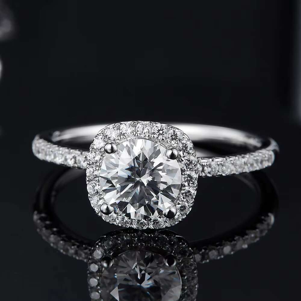 Moissanite Wedding Promise Rings for Women Gold Plated Sterling Silver 925 Silver Rings Wholesale