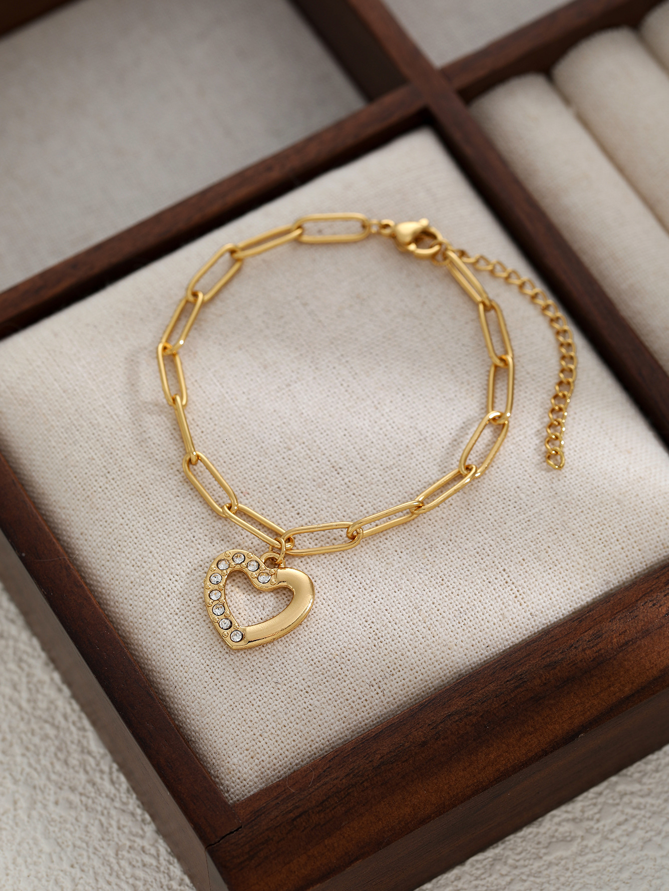 Fashion for Women Ins Korean Elegant Sweet Simple Peach Heart Pendant Bracelet