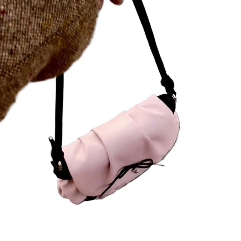 designer This Year's Trendy Pink Bow Bag for Women 2025 Spring Summer New Sweet Pleated Cloud Bag Handbag Shoulder Bag