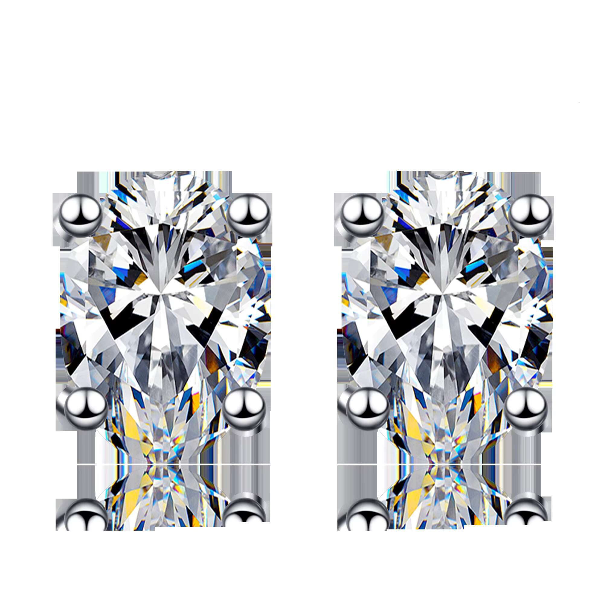 925 Sterling Silver Stud Earrings Tremella Nail Female Pigeon Egg Moissanite 4 Claw Ear Jewelry Manufacturer Direct Wholesale