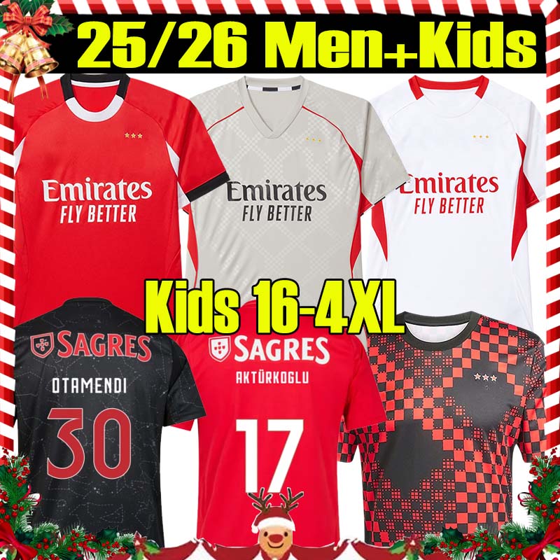4XL 2025/26 DI MARIA AKTURKOGLU Soccer Jerseys PAVLIDIS AMDOUNI KOKCU BeNfIcAS Home Away BELOTTI AMDOUNI Men Kids Kits Uniforms Football Shirts