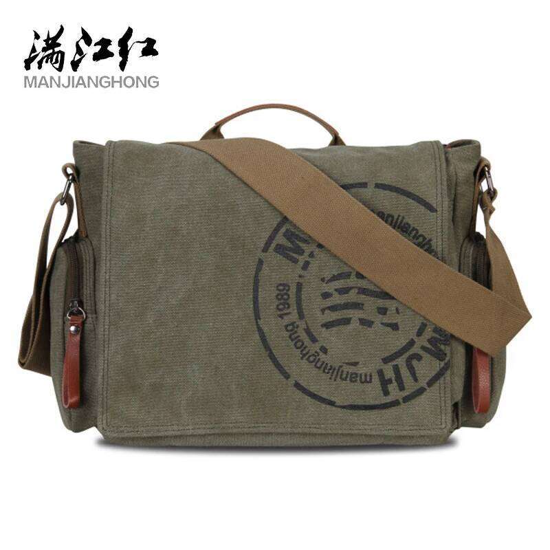 Manjianghong Leisure Canvas Men's Briefcase Bags Quality Guaranteed Man's Shoulder Fashion Business Functional Messenger Bag