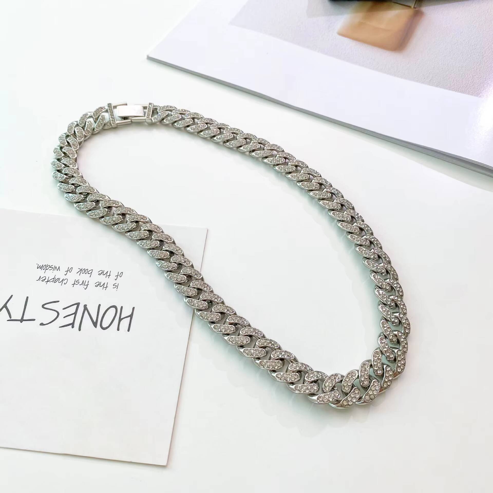 Hip hop men's gold-plated shiny Miami Cuban chain necklace