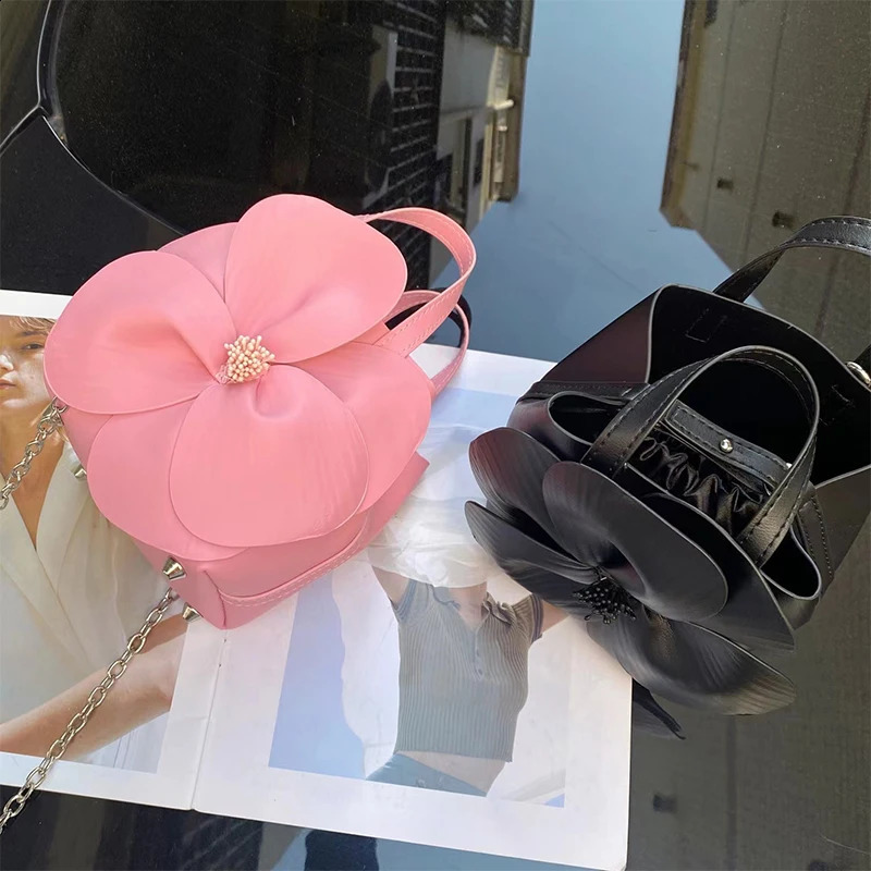 Flower Banquet Bag Creative Fashion Multiple Colors Elegant Three-dimensional Petals Mini Handbag Messenger Bag 250530