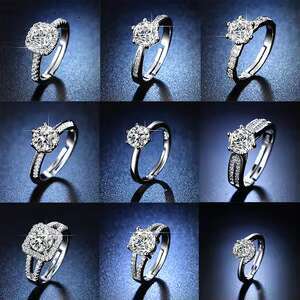 Silver 925 Moissanite Ring Fine Jewelry Sets Rings Light Fashion Necklaces Gems Earrings Stainless Steel Body Jewelry Findings