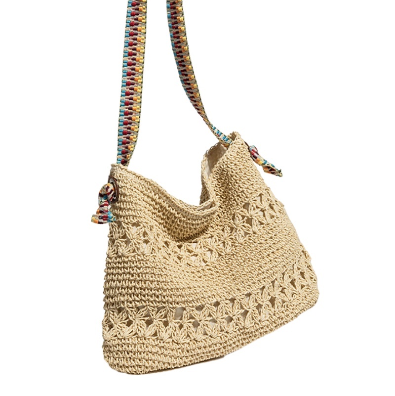 designer Vintage Ethnic Style Casual Beach Vacation Large Capacity Simple Commuter Lazy Style Single Shoulder Tote Bag