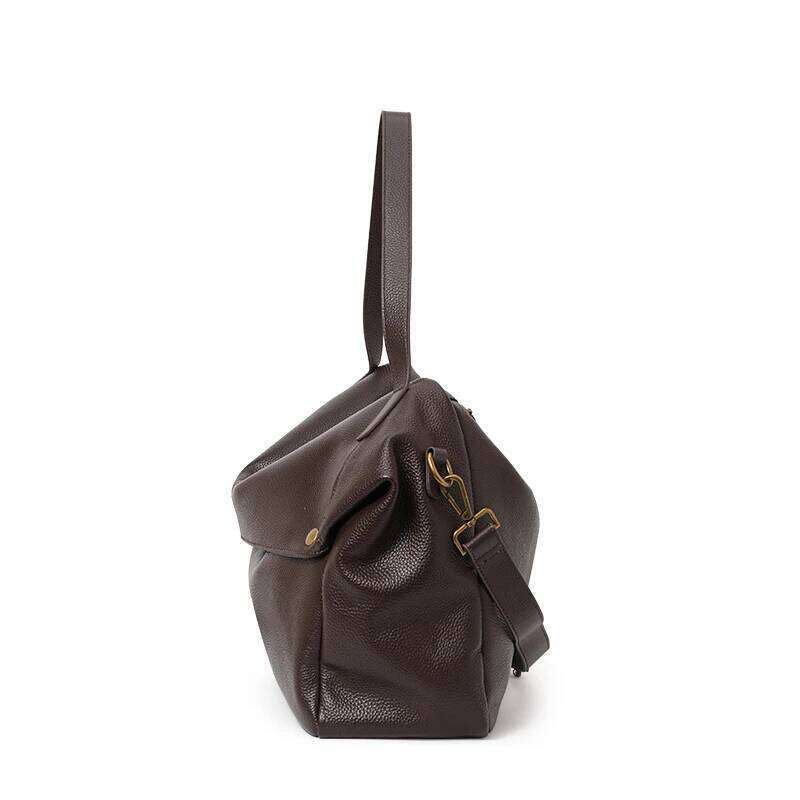 2025 winter new large-capacity shoulder large European and American soft leather tote simple casual women's bag
