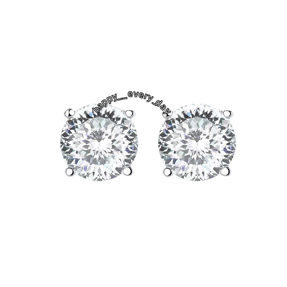1ct 2ct d Color 925 Sterling Silver Luxury Diamond Vvs 100 Facet Russian Portuguese Cut Moissanite Earrings Stud