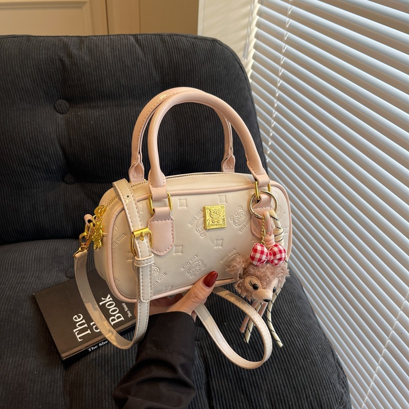 New color blocked women's handbag embossed bowling bag French multifunctional crossbody bag designer women's shoulder bag