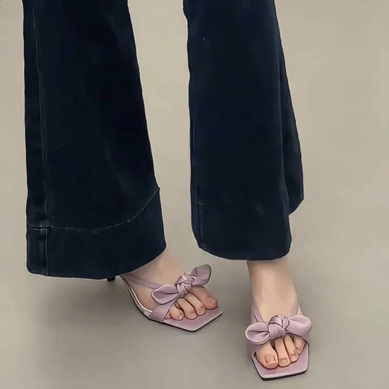 Summer Women Fashion Clip Toe Slippers Sexy Thin High Heel Shoes Ladies Stripper Party Dress Slides 250528