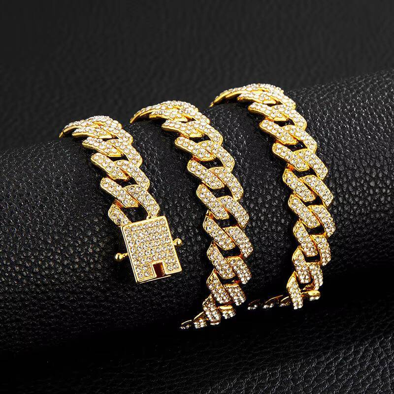 Gilded ice cold, hip-hop gold Miami Cuban men's and women's chain necklace/