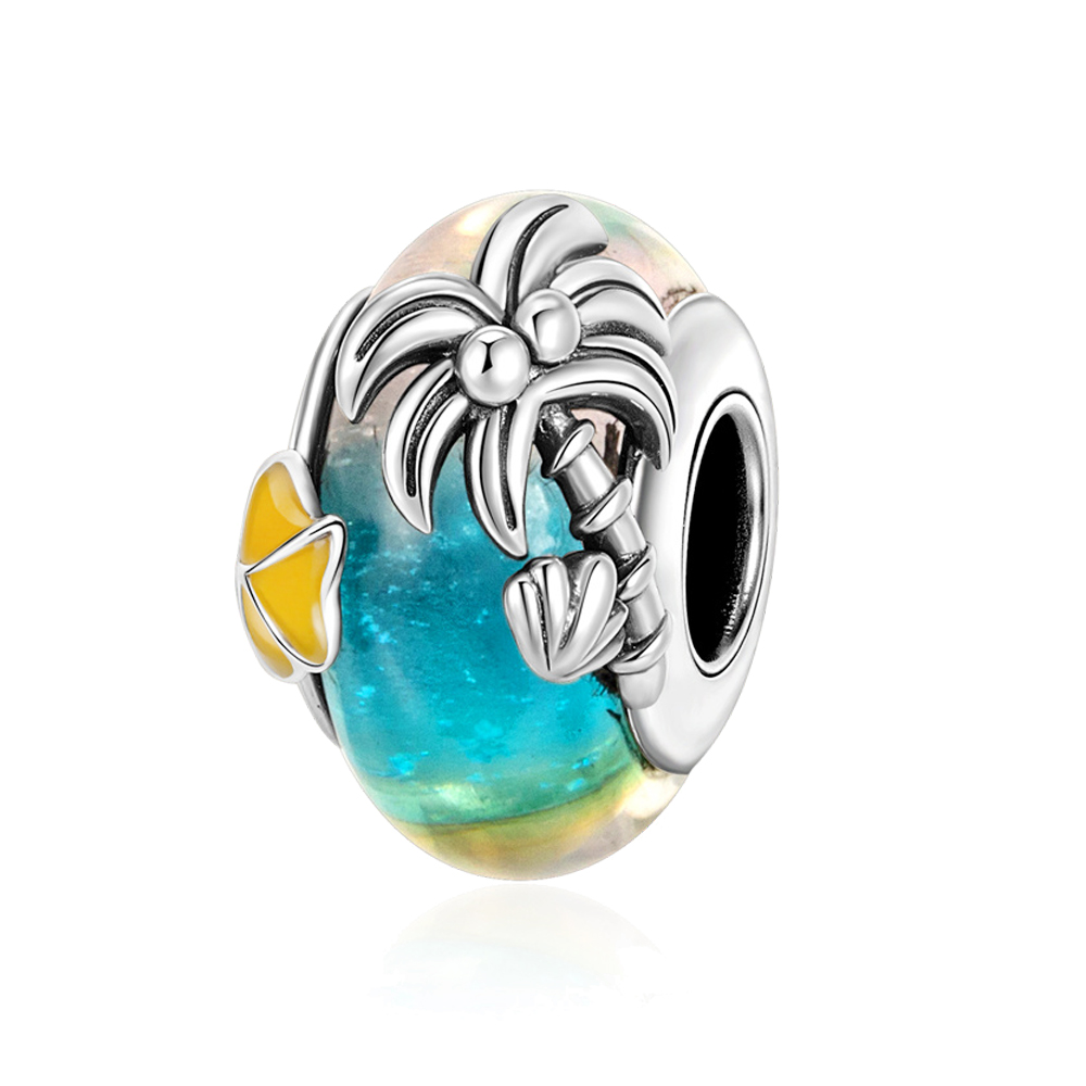 FewDook 2025 New Ocean Series Shell,Sea Turtle,Jellyfish,Glass,Crab Dangle Charms fit Original Pan Bead Bracelet Jewelry Designer for Women Accessorie