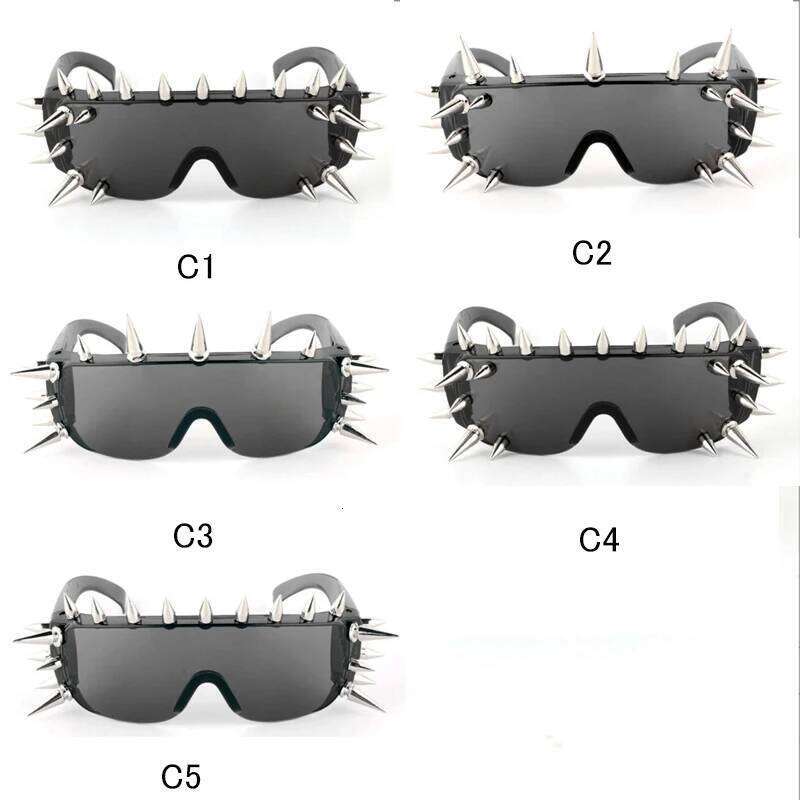 Steampunk Rivet Spike Wild Rock Bar Sunglasses Goggles Women Men Y2k Punk Sun Glasses Metal Futuristic Zonnebrillen Dames 2022 designer bag
