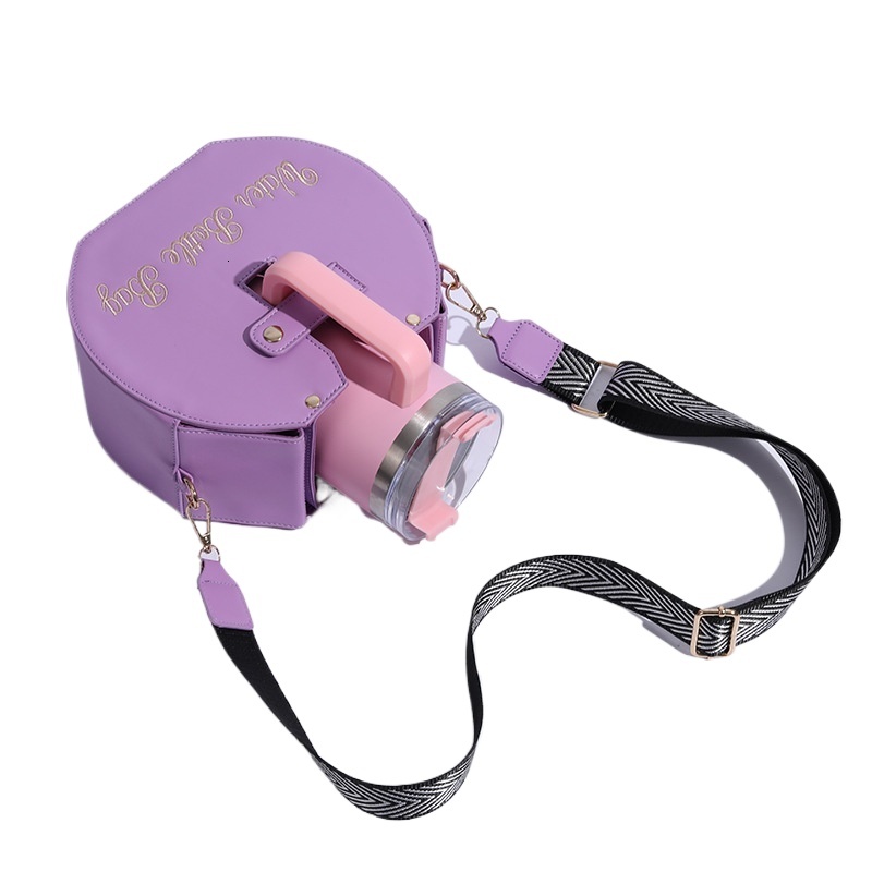 designer Cross-Border Hot-Selling Outdoor Portable Drink Bottle Water Cup Bag 2025 New Purple Large Insulated Cup Shoulder Crossbody Bag