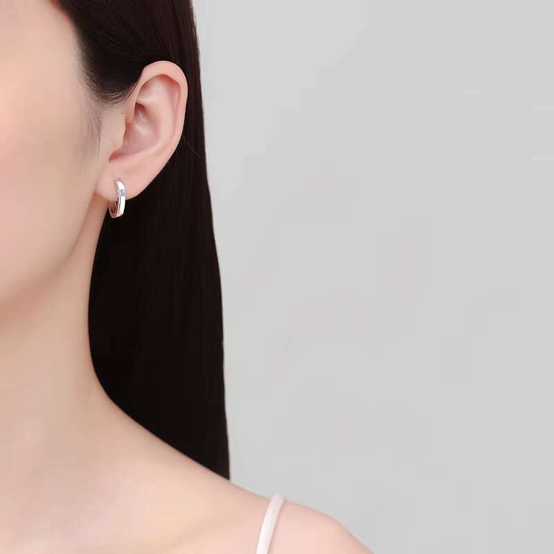 S925 Sterling Silver Moissanite Earrings for Women with square Diamonds Simple and High-end Earrings