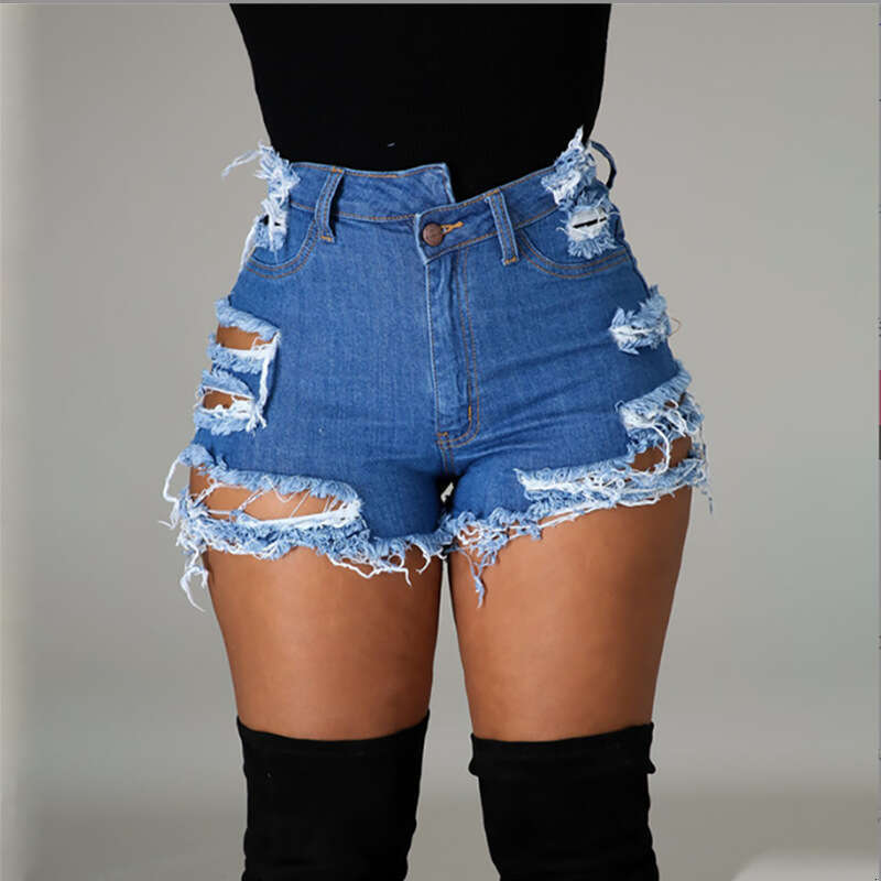 Denim Shorts Jeans Shorts Women S Jeans Summer New Fashion Trend High Waist Ripped Frayed Shorts Ripped Short Jeans