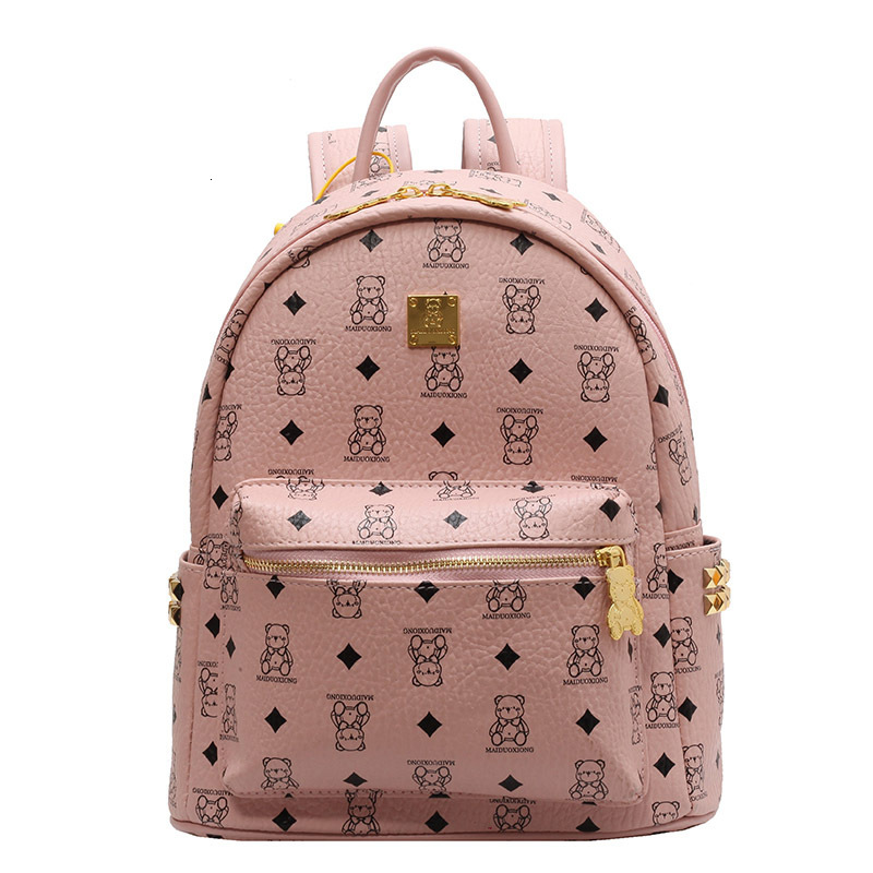 Free Shipping Birthday Gift Cute Bear Commuter Backpack 2025 New Trendy Female College Student Outdoors Designer Bag Backpack Large Capacity School Ba
