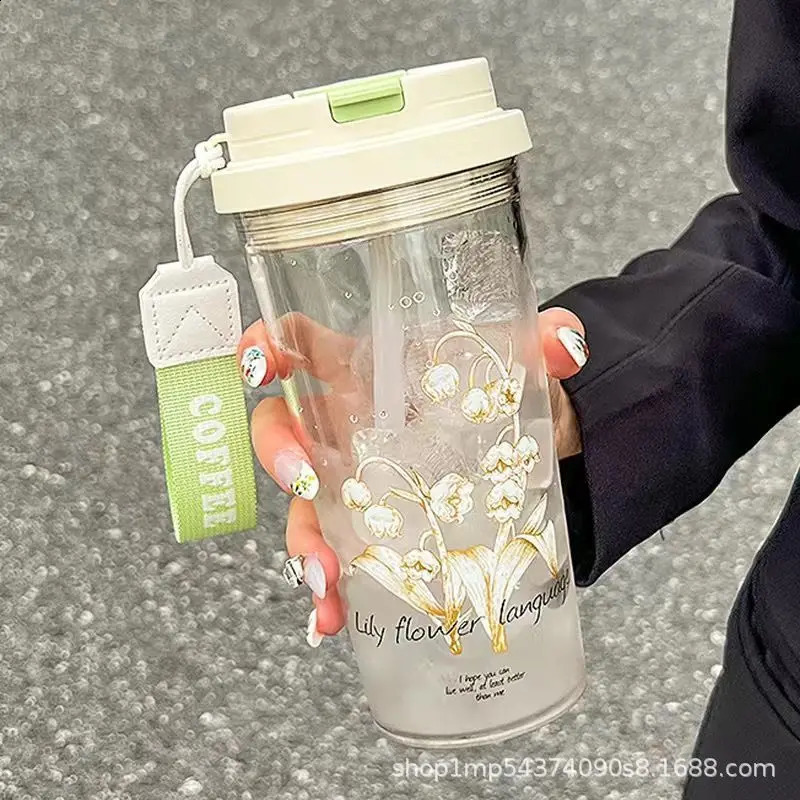 Water Cup Girl High Beauty Style with Tea Barrier Straw Cup Summer Heat Resistant 250528