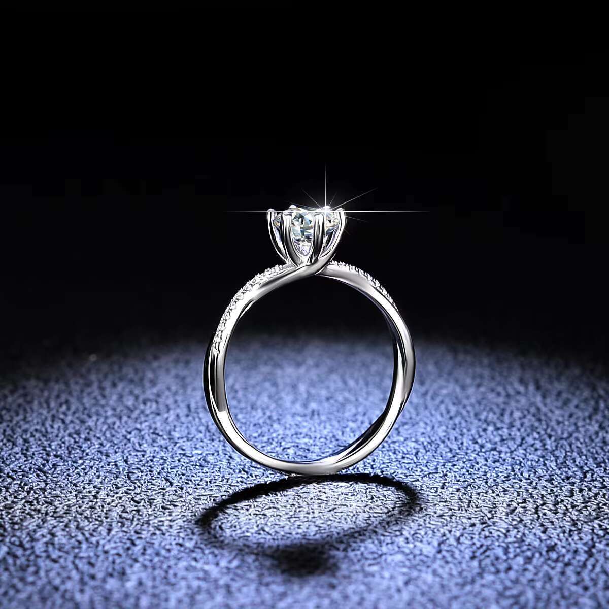 Certified 1CT Moissanite Diamond Wedding Ring for Women 925 Sterling Silver Classic Luxury Jewelry