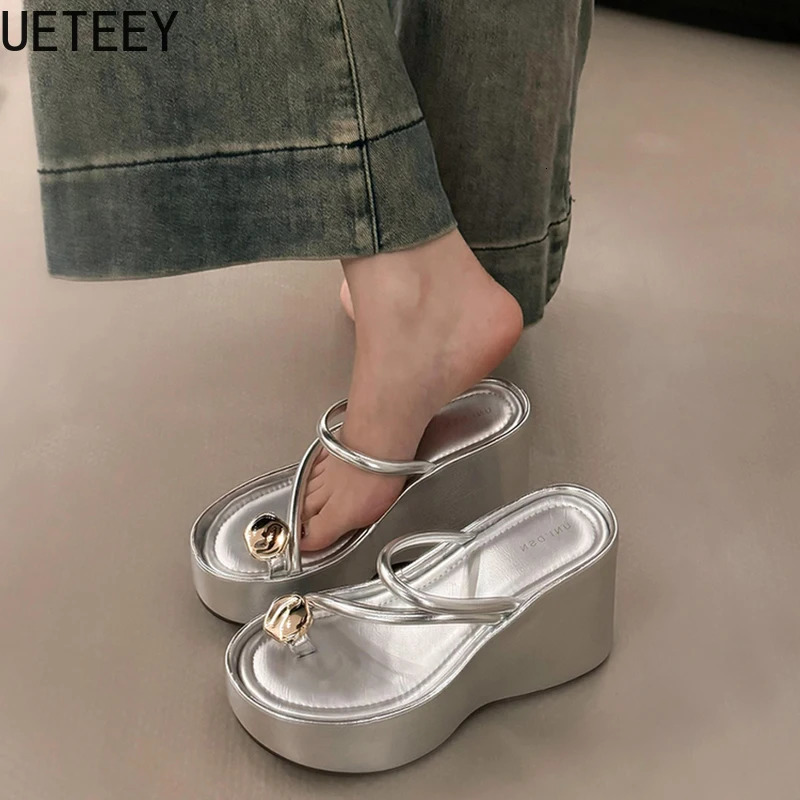 2025 Summer Platform Wedges Heel Women Flip Flop Fashion Clip Toe Slippers Shoes Beach Vacation Female Slides 250528