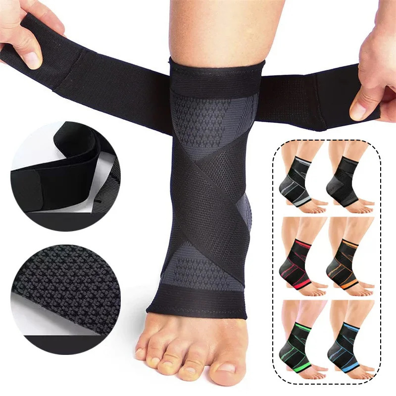 Adjustable Ankle Support Compression Brace Protector for Running Basketball Soccer Outdoor Sports Gym Bandage Strap 250530