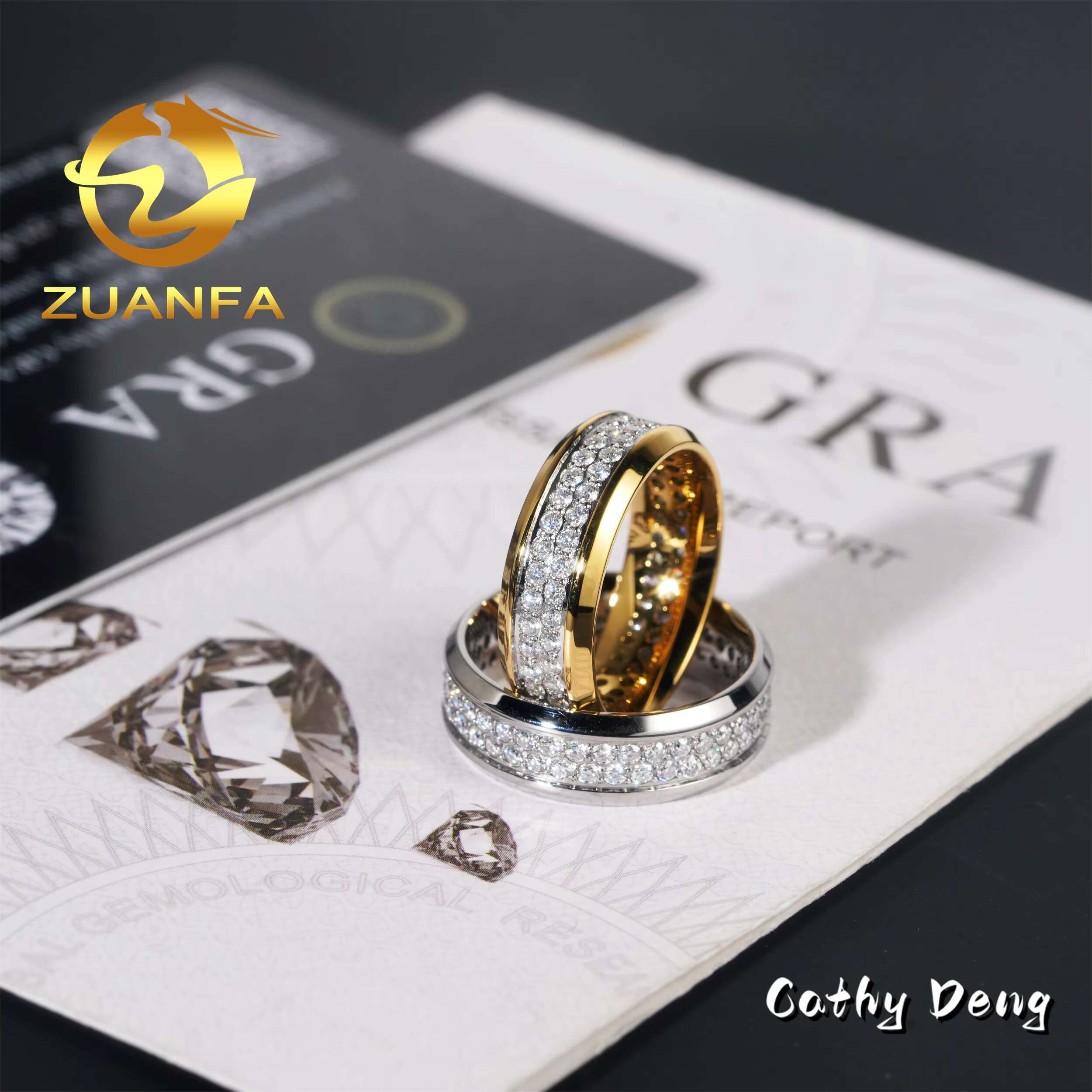 New Arrival Rapper Jewelry 316L Stainless Steel Hip Hop Ring Ice Out Moissanite Men Ring Cuban Ring Wedding Anniversary Gift