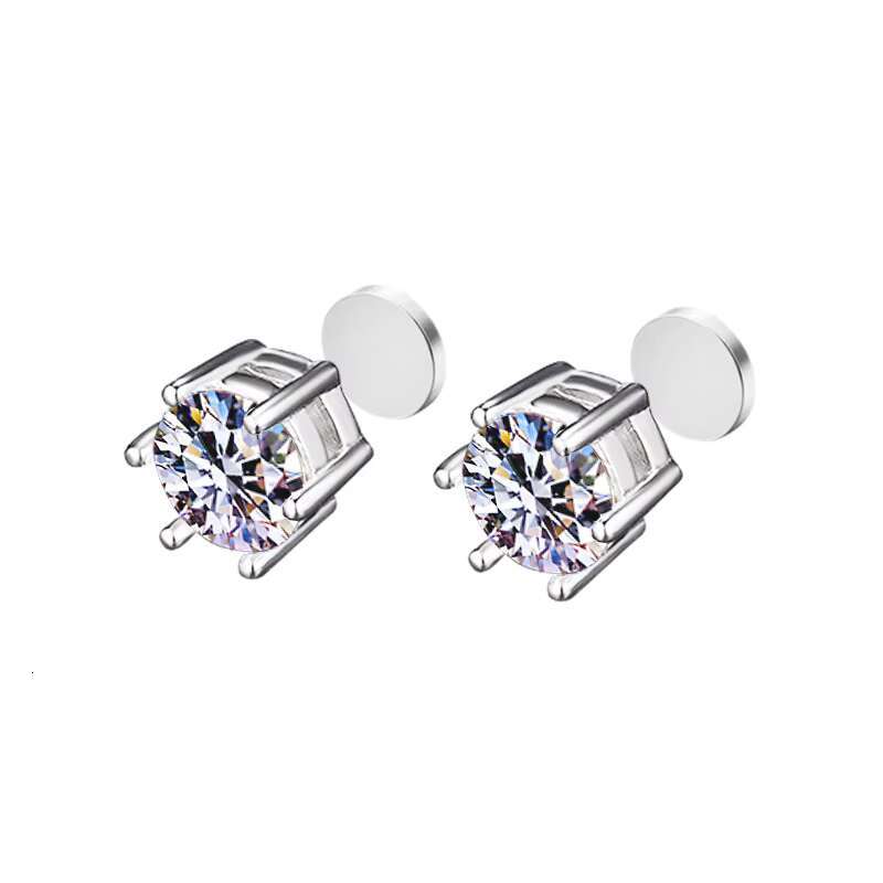 Wholesale Six Prong Design 5mm VVS S925 Sliver Moissanite Earrings Fashion Jewelry Six Prong Design 5mm Moissanite Earrings