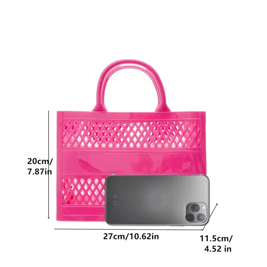 Summer Womens Beach Bag Hollow Tote Handbag Pool Travel Sports Washable Durable Open Storage Bag - Durable Pvc Material 250530