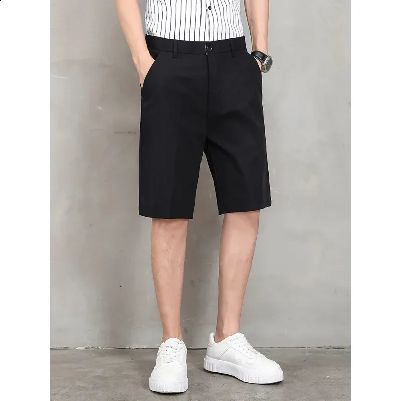 Summer Thin Ice Silk Breathable Loose Short Business Classic Casual Shorts Men Clothing Mens Short Sweatpants Korean 2025 250530