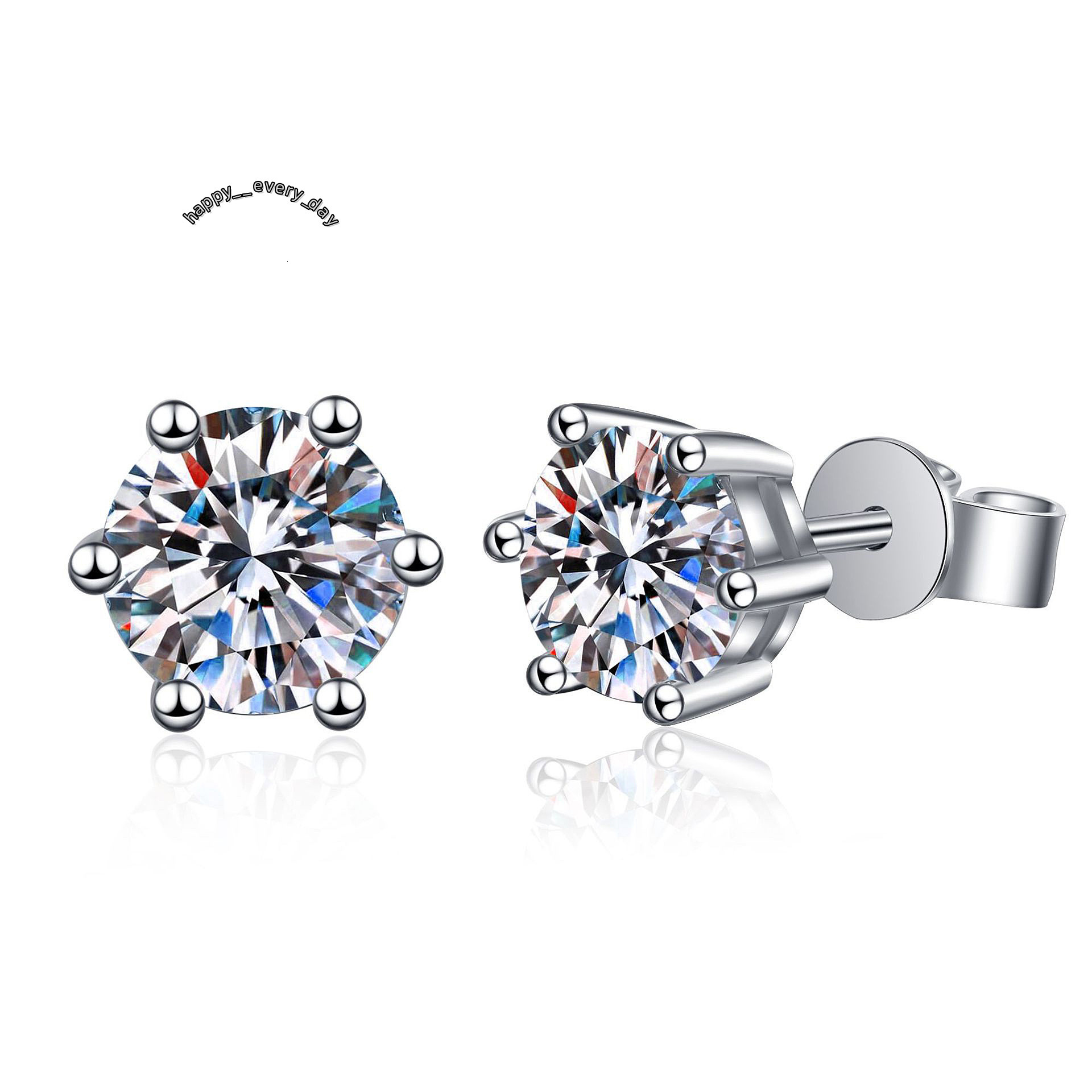 Wholesale Price Flower Moissanite Earrings Men Hiphop 925 Sterling Silver Stud Earrings with GRA Certificate for Women