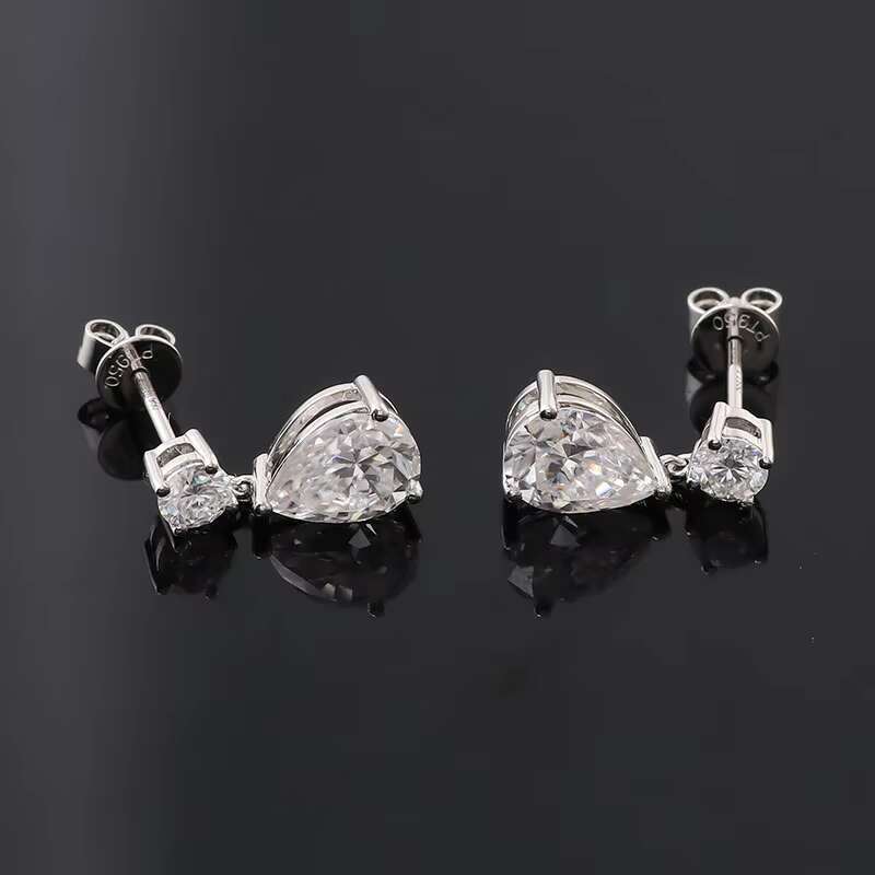 Pear Shape VVS Diamond Moissanite PT950 Stud Earrings Customized Earrings for Women